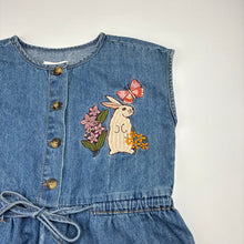 Load image into Gallery viewer, Girls Little Princess Highway, embroidered denim playsuit, GUC, size 3,  