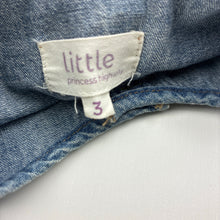 Load image into Gallery viewer, Girls Little Princess Highway, embroidered denim playsuit, GUC, size 3,  