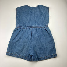 Load image into Gallery viewer, Girls Little Princess Highway, embroidered denim playsuit, GUC, size 3,  