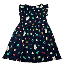 Load image into Gallery viewer, Girls Target, navy cotton Christmas dress, EUC, size 4, L: 56cm