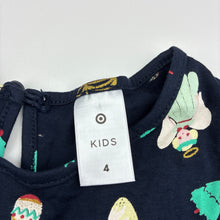 Load image into Gallery viewer, Girls Target, navy cotton Christmas dress, EUC, size 4, L: 56cm