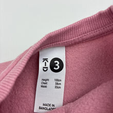 Load image into Gallery viewer, Girls KID, pink fleece lined sweater dress, rainbows, GUC, size 3, L: 52cm