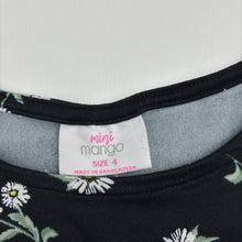 Load image into Gallery viewer, Girls Mango, soft feel stretchy floral dress, EUC, size 4, L: 51cm