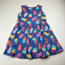 Load image into Gallery viewer, Girls Anko, cotton casual dress, ice blocks, GUC, size 4, L: 53cm