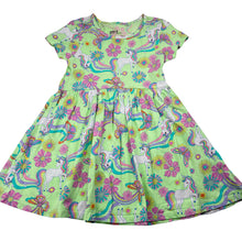 Load image into Gallery viewer, Girls Anko, cotton casual dress, unicorns, EUC, size 5, L: 53cm