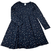Load image into Gallery viewer, Girls Target, navy cotton casual long sleeve dress, GUC, size 7, L: 64cm