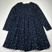 Load image into Gallery viewer, Girls Target, navy cotton casual long sleeve dress, GUC, size 7, L: 64cm