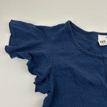 Load image into Gallery viewer, Girls Cotton On, navy linen blend short sleeve dress, wash fade, FUC, size 7, L: 58cm