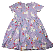 Load image into Gallery viewer, Girls KID, cotton casual dress, unicorns, FUC, size 5, L: 56cm