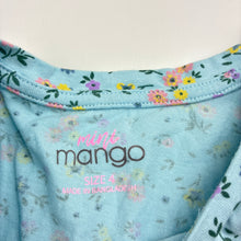Load image into Gallery viewer, Girls Mango, blue floral cotton casual dress, EUC, size 4, L: 52cm