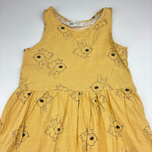 Load image into Gallery viewer, Girls H&amp;M, cotton casual dress, rabbits, FUC, size 7-8, L: 61cm