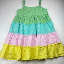 Load image into Gallery viewer, Girls colourful, cotton summer dress, GUC, size 7-8, L: 66cm