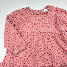Load image into Gallery viewer, Girls Zara, floral crinkle long sleeve dress, GUC, size 3-4, L: 47cm