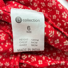 Load image into Gallery viewer, Girls B Collection, floral viscose long sleeve dress, EUC, size 6, L: 58cm