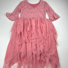 Load image into Gallery viewer, Girls KID, pink lace &amp; tulle party dress, *catches on tulle*, FUC, size 5, L: 70cm