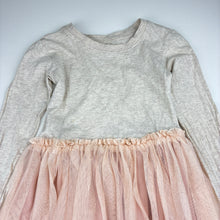 Load image into Gallery viewer, Girls Anko, spliced cotton &amp; tulle party dress, light mark back left sleeve, FUC, size 7, L: 65cm