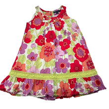 Load image into Gallery viewer, Girls Pumpkin Patch, lined floral cotton dress, small marks, FUC, size 5, L: 55cm