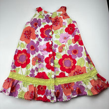 Load image into Gallery viewer, Girls Pumpkin Patch, lined floral cotton dress, small marks, FUC, size 5, L: 55cm