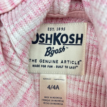 Load image into Gallery viewer, Girls Osh Kosh, pink ribbed zip hoodie sweater, GUC, size 4,  