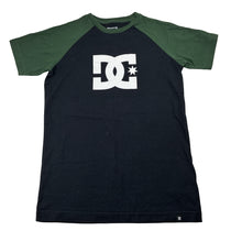 Load image into Gallery viewer, Boys DC Shoes, black &amp; green cotton tee / top, EUC, size 12,  