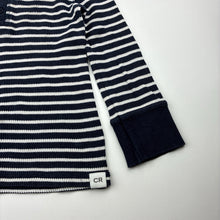 Load image into Gallery viewer, Boys Country Road, navy stripe waffle henley pyjama top, wash fade, FUC, size 3,  