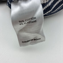 Load image into Gallery viewer, Boys Country Road, navy stripe waffle henley pyjama top, wash fade, FUC, size 3,  