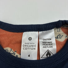 Load image into Gallery viewer, Boys Target, navy organic cotton pyjama top, EUC, size 4,  