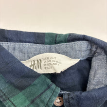 Load image into Gallery viewer, Boys H&amp;M, checked cotton long sleeve shirt, poppers, GUC, size 2,  