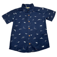 Load image into Gallery viewer, Boys Lily &amp; Dan, lightweight cotton short sleeve shirt, dinosaurs, GUC, size 6,  