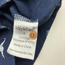 Load image into Gallery viewer, Boys Lily &amp; Dan, lightweight cotton short sleeve shirt, dinosaurs, GUC, size 6,  