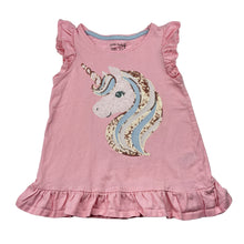 Load image into Gallery viewer, Girls Cynthia Rowley, pink cotton top, sequin unicorn, GUC, size 6,  