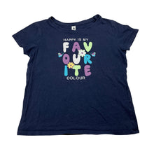 Load image into Gallery viewer, Girls KID, navy cotton tee / top, FUC, size 6,  