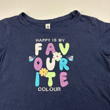 Load image into Gallery viewer, Girls KID, navy cotton tee / top, FUC, size 6,  