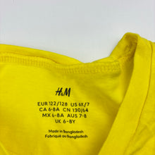 Load image into Gallery viewer, Unisex H&amp;M, bright yellow cotton tee / top, EUC, size 7-8,  