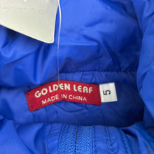 Load image into Gallery viewer, Unisex GOLDEN LEAF, fleece lined jacket / coat, foldaway hood, NEW, size 5,  