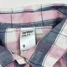 Load image into Gallery viewer, Girls Anko, checked long sleeve shirt, L: 55cm, EUC, size 9,  
