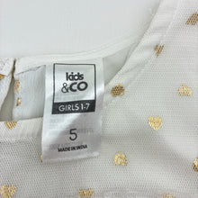 Load image into Gallery viewer, Girls Kids &amp; Co, lined lightweight long sleeve dress, hearts, GUC, size 5, L: 59cm