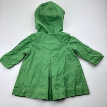 Load image into Gallery viewer, Girls Lily &amp; Dan, green jacket / coat, detachable hood, EUC, size 1,  