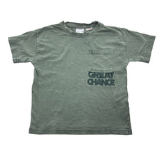 Load image into Gallery viewer, Boys Zara, khaki cotton tee / top, wash fade, FUC, size 4,  
