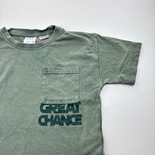 Load image into Gallery viewer, Boys Zara, khaki cotton tee / top, wash fade, FUC, size 4,  