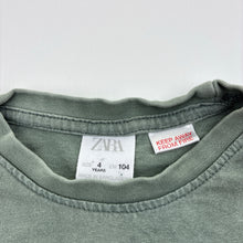 Load image into Gallery viewer, Boys Zara, khaki cotton tee / top, wash fade, FUC, size 4,  