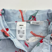 Load image into Gallery viewer, Unisex Big W, cotton Christmas pyjama top, GUC, size 5,  
