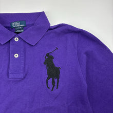 Load image into Gallery viewer, Boys Polo Ralph Lauren, purple cotton long sleeve polo top, large pony, EUC, size 14-16,  