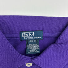 Load image into Gallery viewer, Boys Polo Ralph Lauren, purple cotton long sleeve polo top, large pony, EUC, size 14-16,  