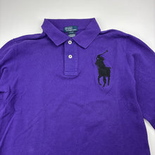 Load image into Gallery viewer, Boys Polo Ralph Lauren, purple cotton long sleeve polo top, large pony, EUC, size 14-16,  