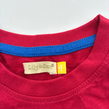 Load image into Gallery viewer, Boys Lily &amp; Dan, red soft feel cotton long sleeve top, EUC, size 4,  