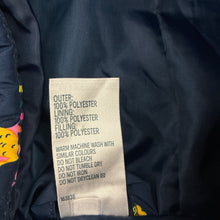Load image into Gallery viewer, Girls Anko, navy puffer jacket / coat, colourful dinosaurs, EUC, size 4,  
