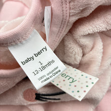 Load image into Gallery viewer, Girls Baby Berry, pink fleece winter pyjamas, NEW, size 1,  