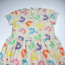 Load image into Gallery viewer, Girls H&amp;M, cotton short sleeve dress, unicorns, light marks on front, FUC, size 9-10, L: 67cm