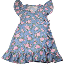 Load image into Gallery viewer, Girls Cotton On, floral viscose / linen dress, GUC, size 7, L: 62cm